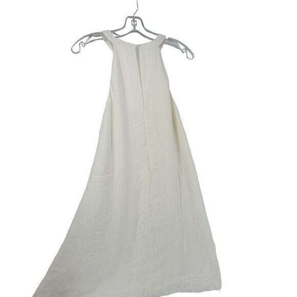Les Soeurs Dress White Mini Size S Fringe Hem Halter Neck Beach Bohemian Classic - Picture 2 of 8